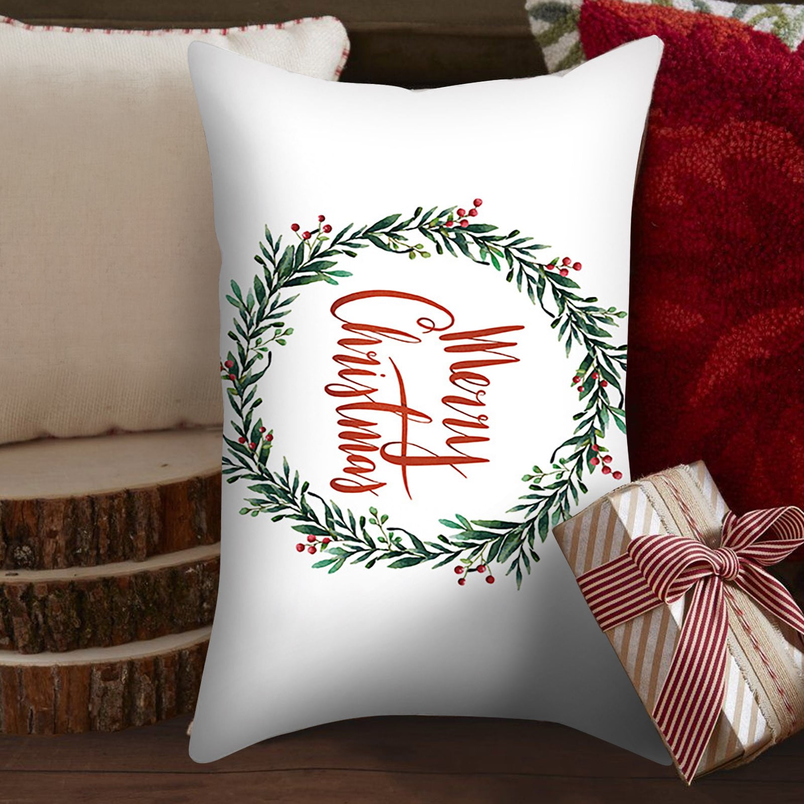 1X Pillow Case Clearance! Nomeni Christmas Waist Pillow Cover Peach