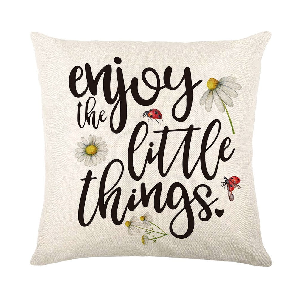 1X Pillowcase Linen Doll, Pillow Cover White Daisies Decorative