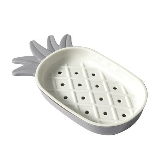 1X Pineapple Soap Box Dual Pineapple Draining Soap Tray Smooth Easy to Clean Detachable Cute Pineapple Shape Bar Soap Holder for Home Bathroom Shower Soap Storage