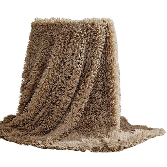 1X Plush Blanket Extra Soft Faux Throw Blanket Solid Reversible Fuzzy Lightweight Long Hair Shaggy Blanket Cozy Plush Comfy Microfiber Blanket for Couch Sofa Bed Blanket