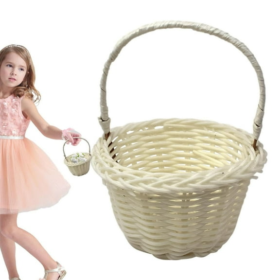 1X Rattan Woven Basket,1 Stück Mini Webkörbe Hochzeits Blumenkorb 8X 5 Cm Körbe Für Blumenmädchen Blumenmädchen Körbe Geflochtene Blumen Handkörbe Handgeflochtener Blumenkorb
