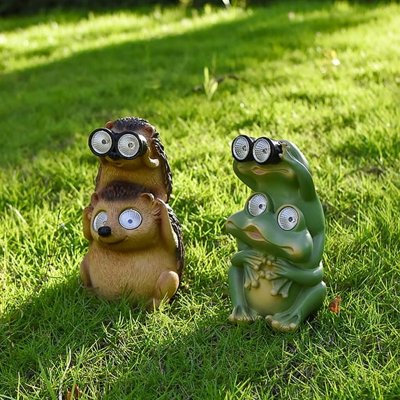 1X Resin Ornament Clearance! Garden Decor Yard Outdoor Decorations: Patio Statues Solar Powered Outside Front Porch Sculpture Cute Animal Ornaments