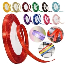 1X Ribbon Clearance! Nomeni Handmade Diy Satin Ribbon Gold-Edged Silk Ribbon Flower Decoration Ribbon Gift Packaging with Gold Gold, Room Decor Promotion Sale! Gold