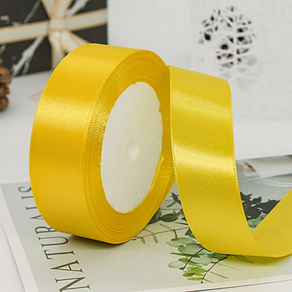 1X Ribbon Clearance! Yellow Blue Double Sided Satin Width 2.5Cm for Bow Bouquet, Gift Wrapping, Shower, Flower Arrangement Diy Knitting Diy