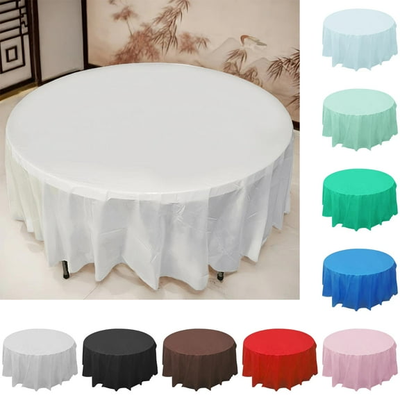1X Round Table Set 1 Pack of Circular Tablecloths 84 Inches Available in Nine Colors With Polyester Round Table Covers Stain and Wrinkle Washable Fabric Tablecloths Table Cloth