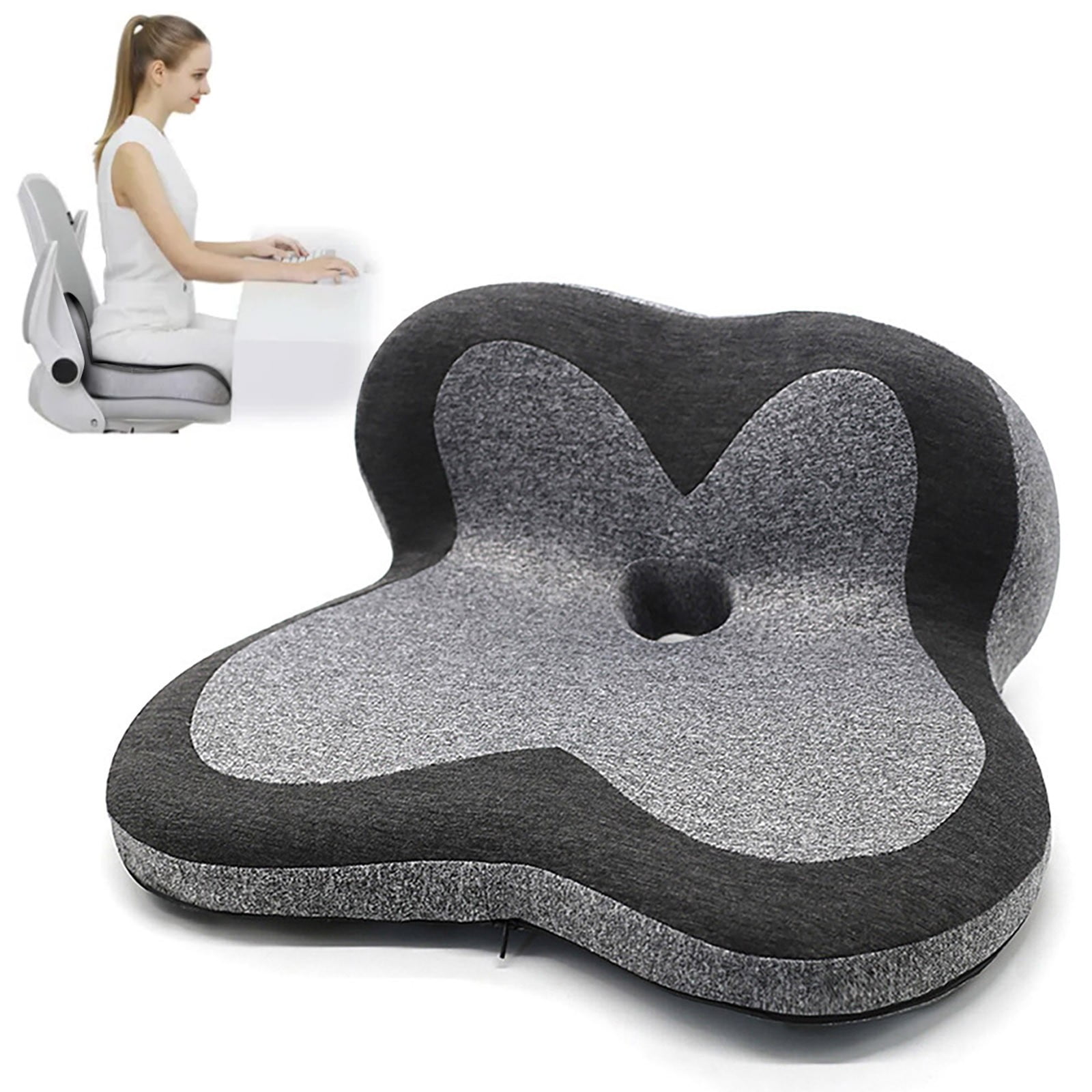 1X Seat Cushion Gel Seat Cushion for Long Sitting Seat Cushion for Chair Gel Chair Cushion for Desk Chair Pressure Gel Cushion Firm Coccyx Cushion for Back Tailbone Cushion