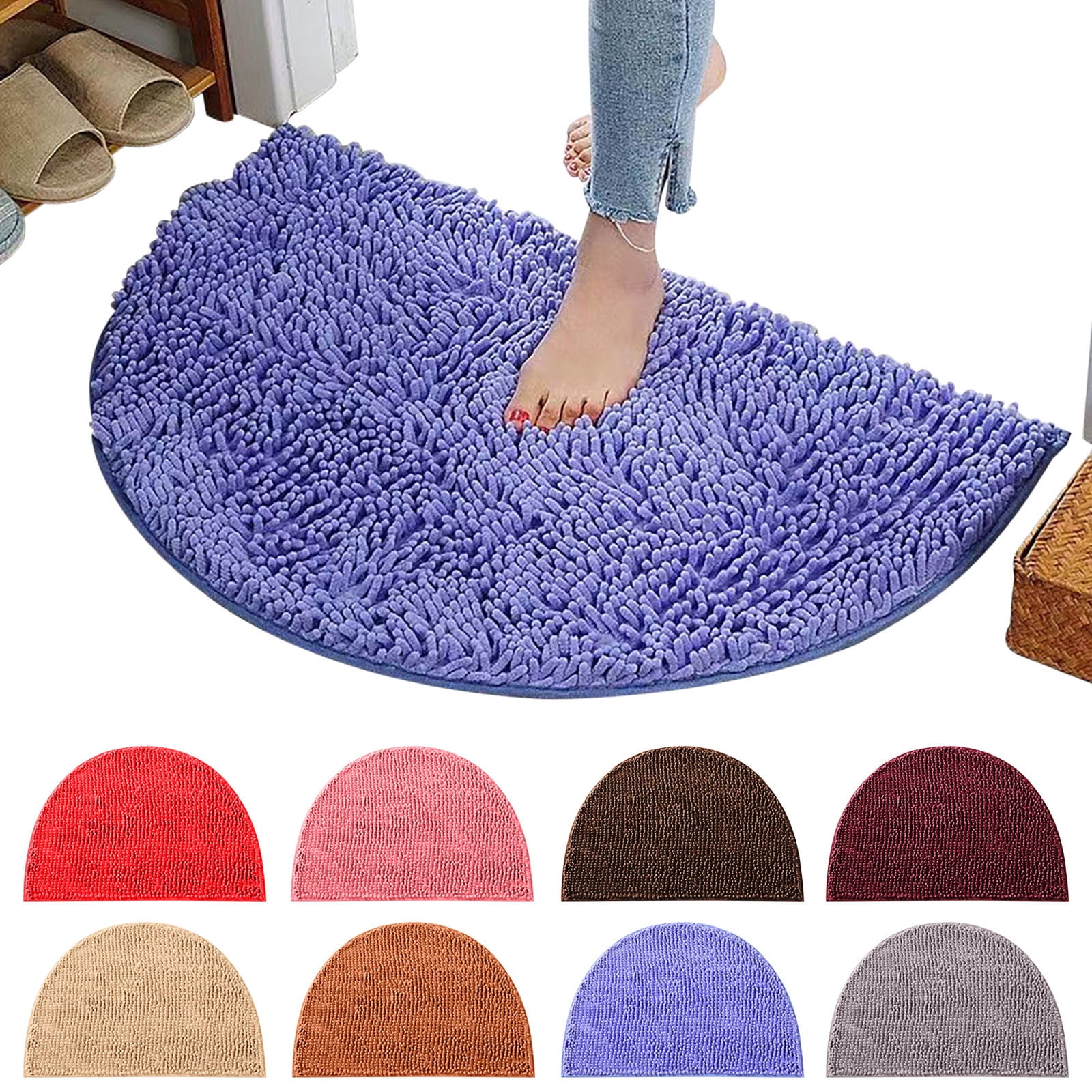 Dual Function Foot Mat 1X Semi-Circular Foot Pad Semicircular Carpet Absorbent Floor Mat ...