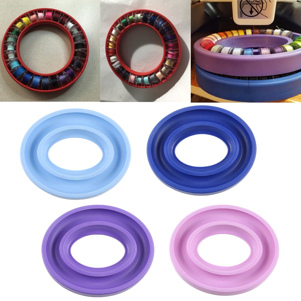 Rubber Bobbin Organizer Holder - Flexible Sewing Storage For Metal & Plastic Bobbins (Blue)