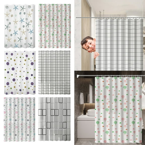 1X Shower Curtain 47.2‘’X70‘’ Peva Shower Curtain Bathroom Curtain Partition Curtain Waterproof Shower Curtain Shower Curtain Waterproof Dry and Wet Separation Shower Curtain