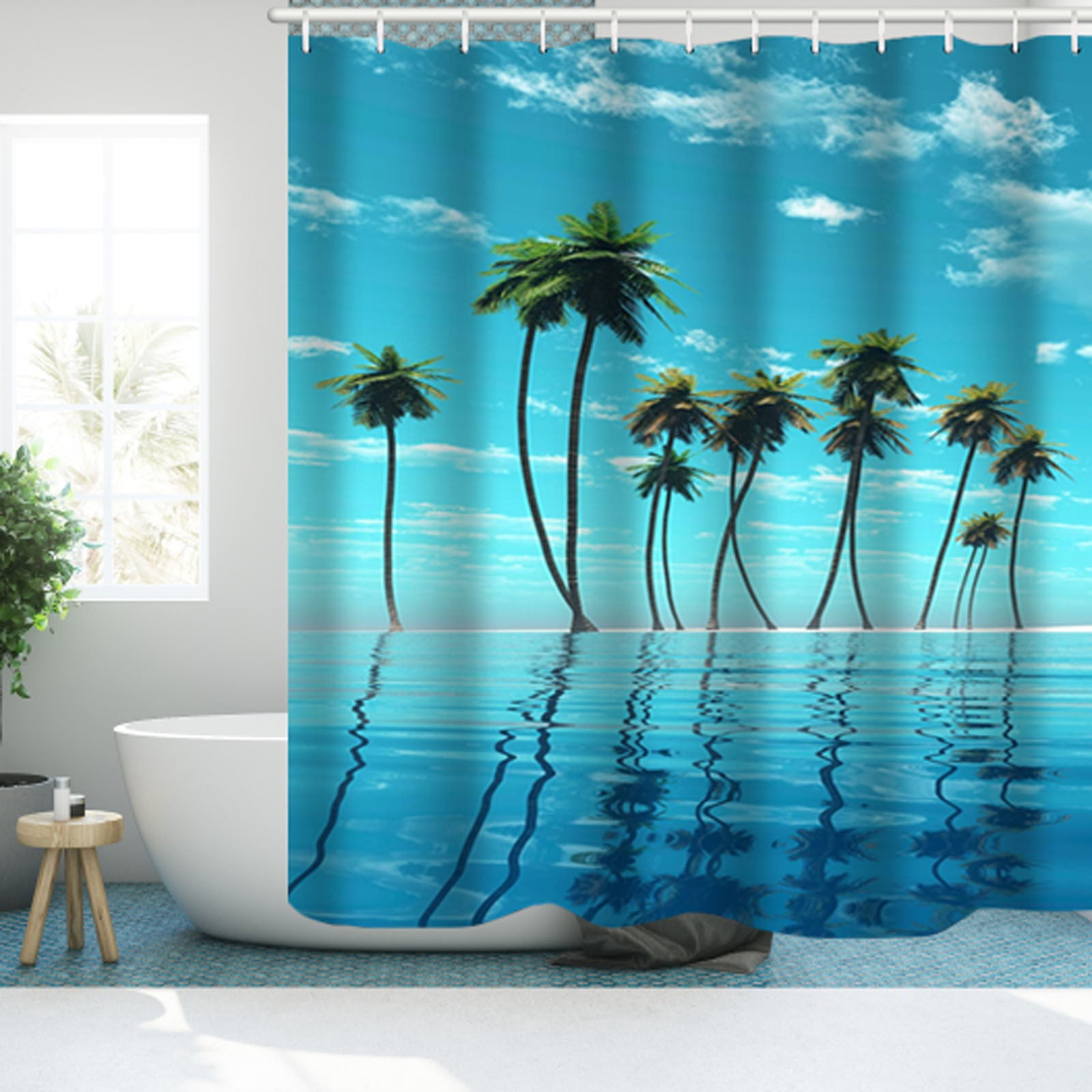 1X Shower Curtain Clearance! Bathroom Shower Curtain Abstract Plant