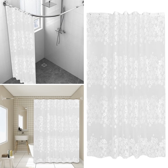 1X Shower Curtain Fabric Shower Curtain or Polyester Soft Cloth & Hotel Quality Machine Washable White Shower Curtain Liner for Bath Tub Shower Curtain
