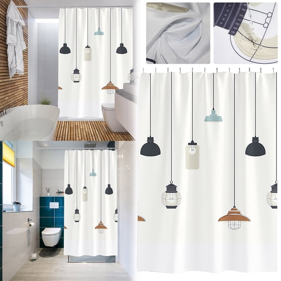 1X Shower Curtain Waterproof Fabric Shower Curtain or Polyester Soft Cloth & Hotel Quality Machine Washable White Shower Curtain Liner for Bath Tub Shower Curtain