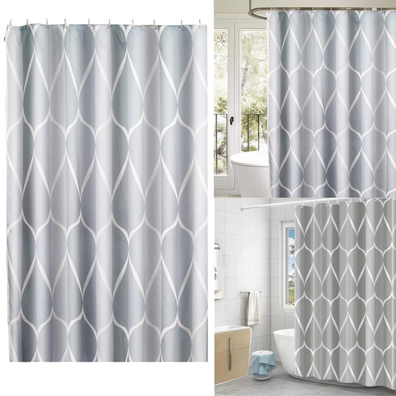 1X Shower Curtain Waterproof Fabric Shower Curtain or Polyester Soft Cloth & Hotel Quality Machine Washable White Shower Curtain Liner for Bath Tub Shower Curtain
