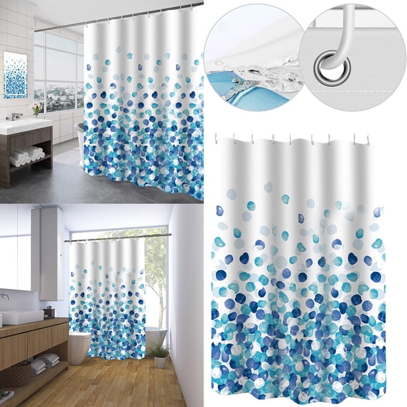 1X Shower Curtain Waterproof Fabric Shower Curtain or Polyester Soft Cloth & Hotel Quality Machine Washable White Shower Curtain Liner for Bath Tub Shower Curtain