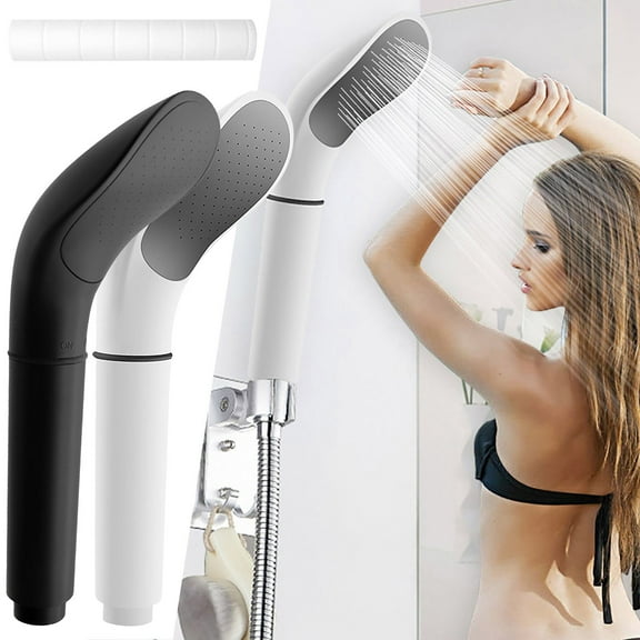 1X Shower Head Black Shower Head High Pressure Handheld Shower Head Removable Shower Head Built in Filter Pp Cotton Suitable for Bathroom Bathroom Products