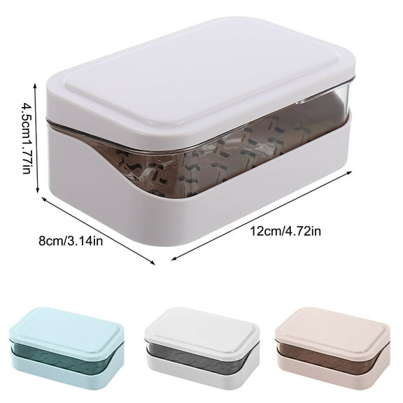 (1X Soap Box) Shelves Clearance Plertrvy Soap Bar Container Holder Case Travel Dish Storage Drainers Box Cover Dishes Plastic