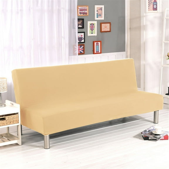 1X Sofa Cover Folding Sofa Cover Solid Color Futon Slipcover Polyester Elastic Fabric All Inclusive Cover