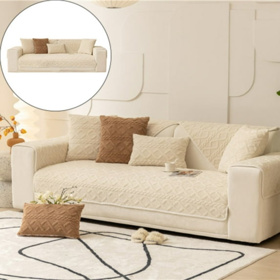 1X Sofa Cushion Thickened Soft Plush Sofa Decoration Couch Cover Warm Plush Sectional Couch Cover Fuzzy Furry Non Slip Sofa Slipcover Furniture Protector Sofa Cover