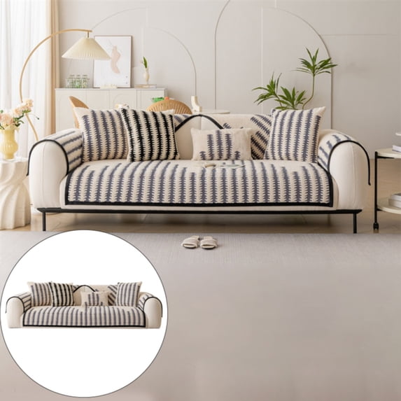 1X Sofa Cushion Thickened Soft Plush Sofa Decoration Couch Cover Warm Plush Sectional Couch Cover Fuzzy Furry Non Slip Sofa Slipcover Furniture Protector Sofa Cover