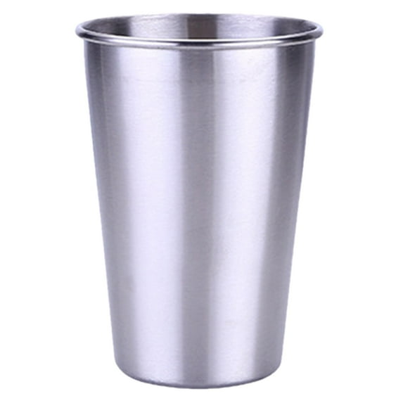 1X Stainless Steel Cup, Metal Drinking Cup Silver, Fdelink Stainless Steel Cups,Metal Drinking Tumblers,Unbreakable Light Drinking Cups