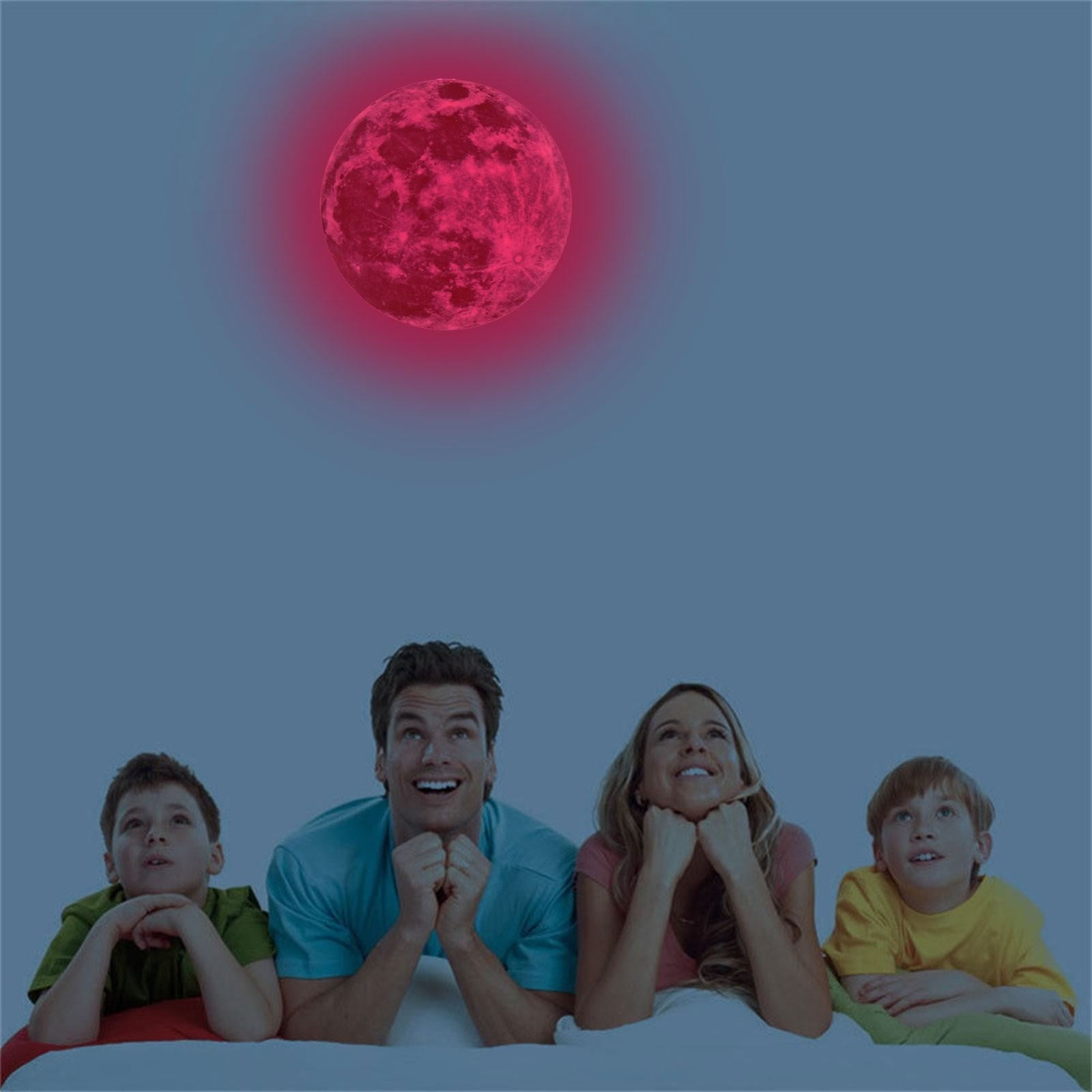 1X Sticker, 3D Large Moon Removable Glow in the Dark Sticker