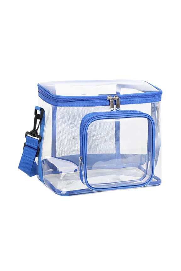 1X Storage Bag Clear Backpack Heavy Duty Transparent Bookbag See Through Multiple Pockets with Zippered Top and Handle for Concert Sport Event Work Travel Festival