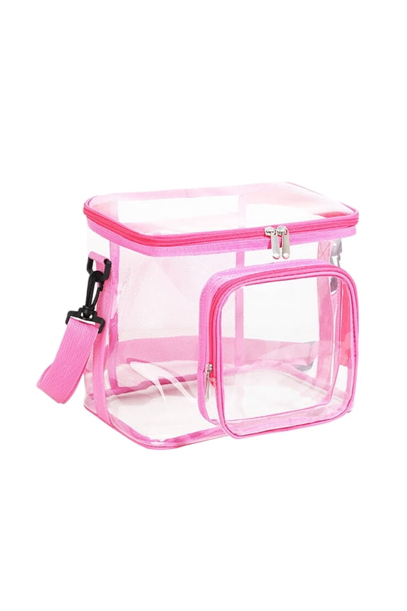 1X Storage Bag Clear Backpack Heavy Duty Transparent Bookbag See Through Multiple Pockets With Zippered Top and Handle for Concert Sport Event Work Travel Festival Home Textile Storage