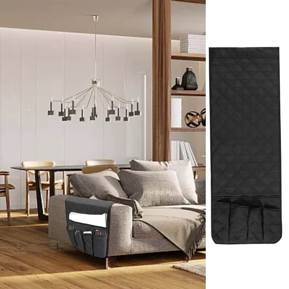 1X Storage Bag Sofa Couch Chair Armrest Organizer 5 Pockets Armchair Caddy Fits Phone Book Magazines Tv Remote Control Holder