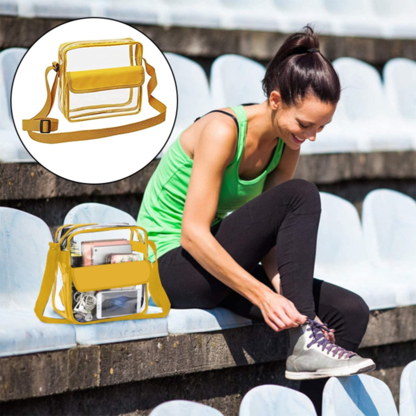 1X Storage Bag, Color Transparent Shoulder Messenger Bag Travel Storage