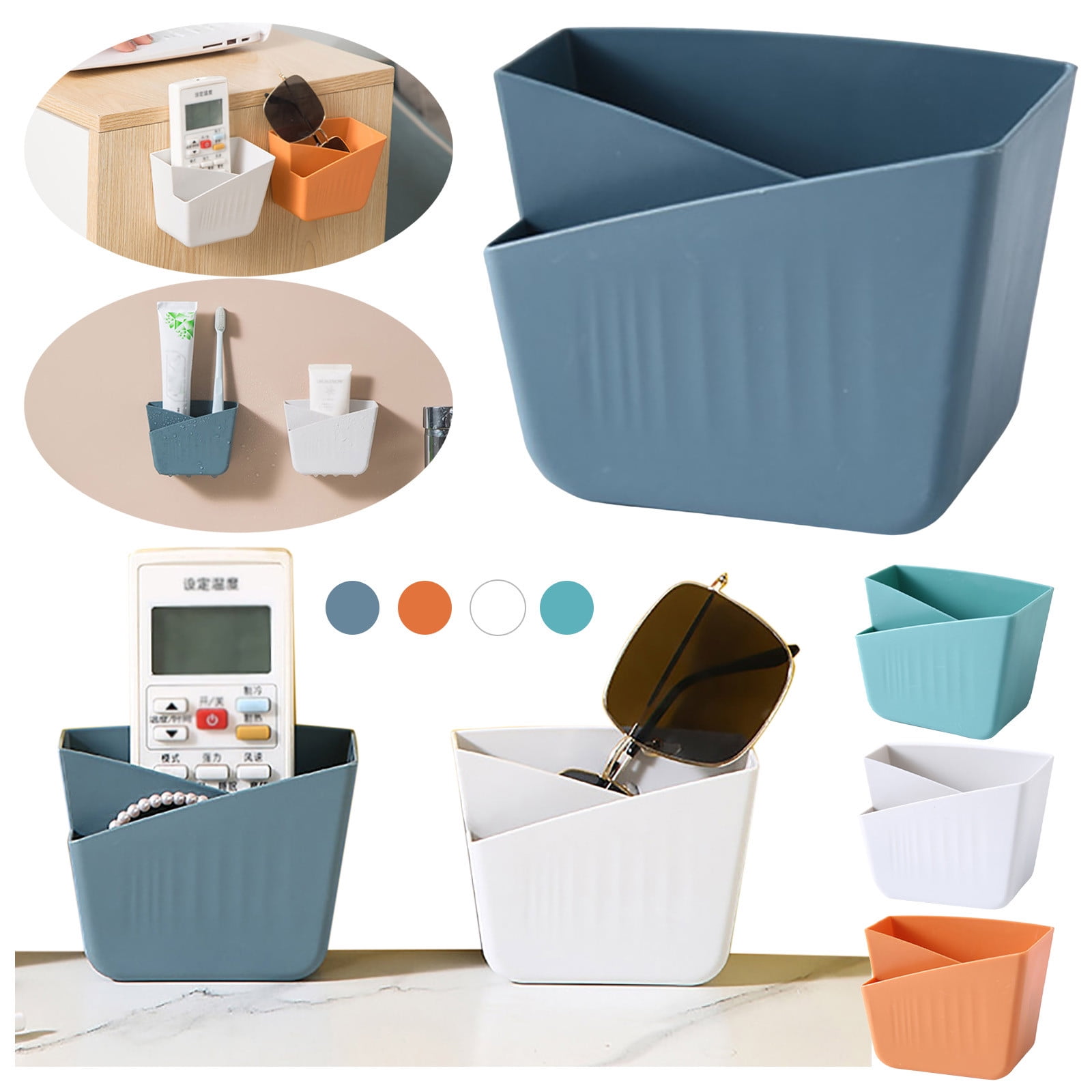 1X Storage Box Wall-Mounted Adhesive Storage Multi-Function Mobile ...