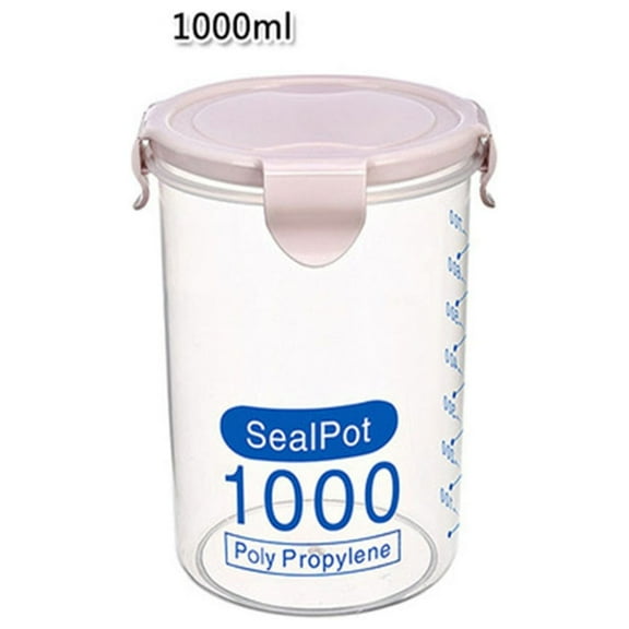 1X Storage Box,Seal Pot Kitchen Grain Storage Box Food Storage Storage Tank Pink L,Kitchen Storage Box Sealing Food Preservation Plastic Fresh Pot Container