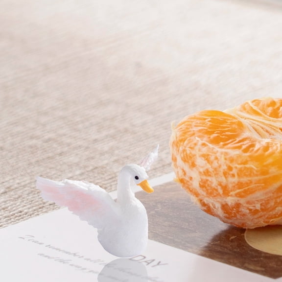 1X Swan Ornament Clearance! Miniature Ornament Creative Swan Resin Figurine Charming Desktop Decor for Home