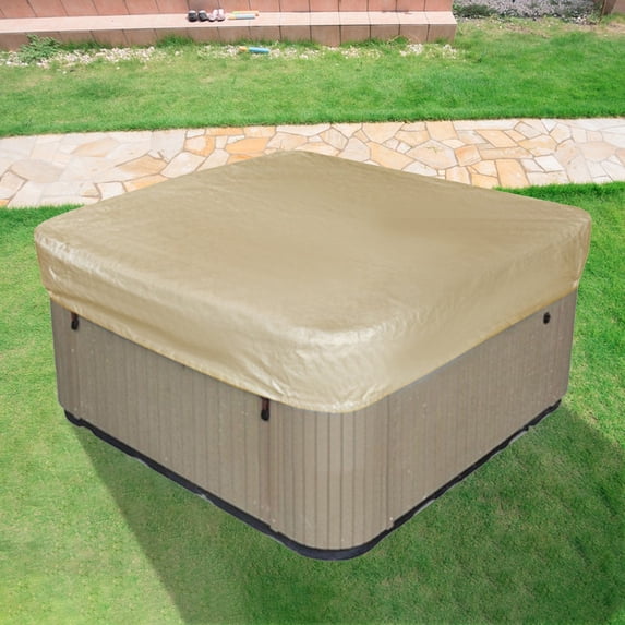 1X Swimming Pool Dust Cover,Outdoor Square Hot Tub Cover Pool Cover Dust Cover Waterproof Furniture Cover Beige A,Square Hot Tub Cover Patio Outdoor Heavy Duty Protector Spa Hard Covers For Hot Tub
