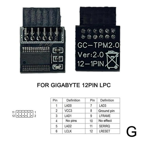 1X TPM2.0 Module Compute Securely bus header Trusted 12/14/18/20pin C8J3