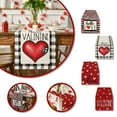 thumbnail image 1 of 1X Table Runner Clearance! Nomeni Valentine'S Day Table Flag Heart Pattern Holiday Decoration Heat Insulation Linen Tablecloth, Home Decor Promotion Sale!, 1 of 5