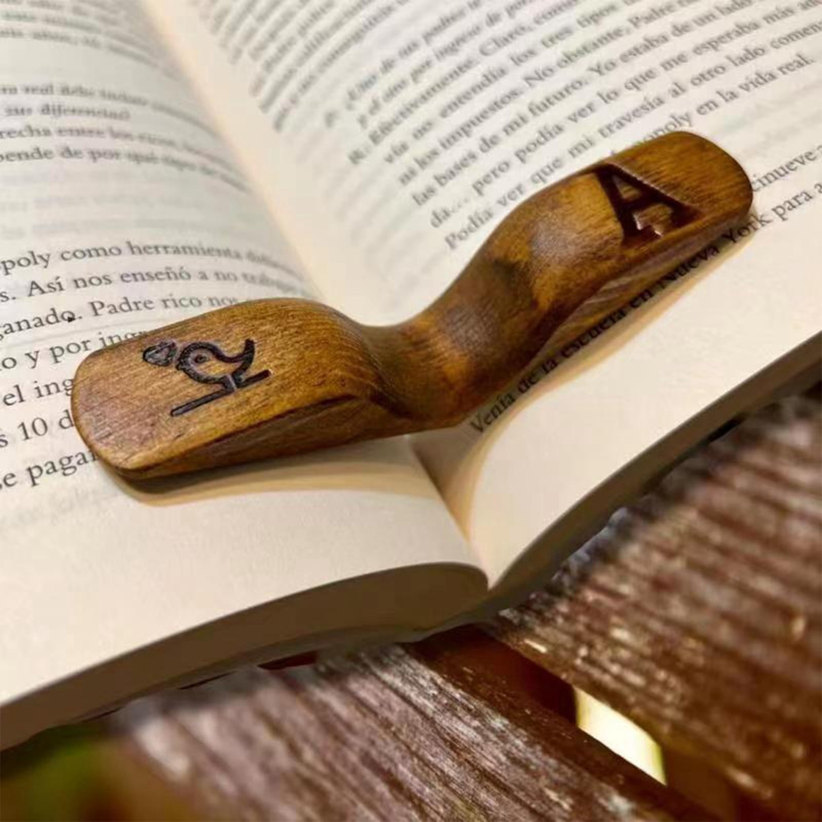 1X Thumb Bookmark Desktop Ornament Thumb Bookmark Wooden Bird Thumb ...