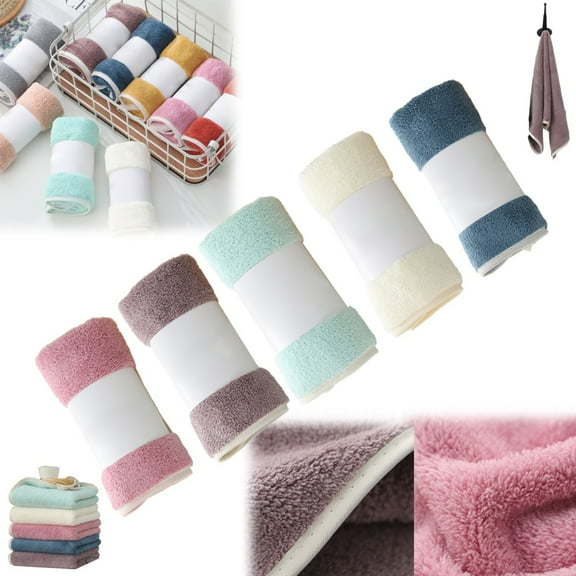 1X Towel Coral Fleece Face Towels Striped Adult Soft Washcloth Absorbent Hand Towels Washbasin Facecloth Bathroom Shower Towels Towel