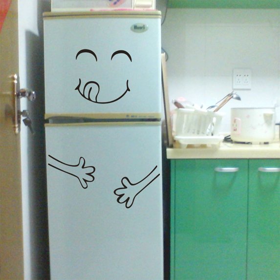 1X Wall Art Fridge Wall Delicious Fridge Cute Happy Kitchen Stickers Home Decor