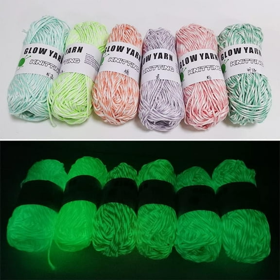 1X Wool Dark Yarn for Crochet 2Mm Fancy Luminous Skein 1 Piece Yard Luminous Yarn Suitable for Beginners To Knit Diy Knitting Diy