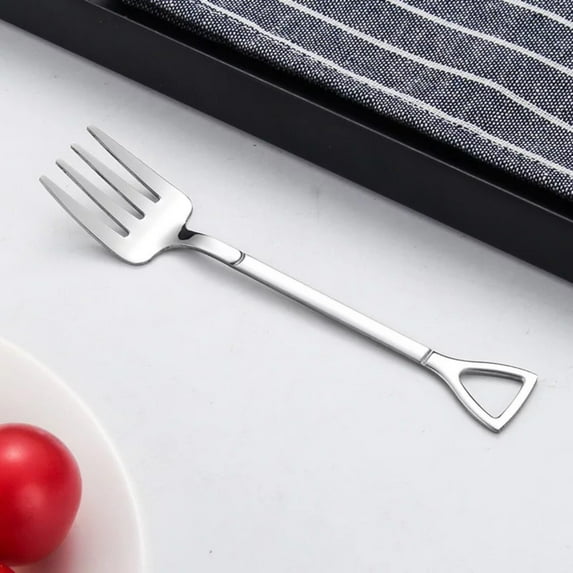 1X fork,Creative Stainless Steel Shovel fork Silver,Premium Stainless Steel Shovel fork Easy To Clean Fine High Quality Elegance