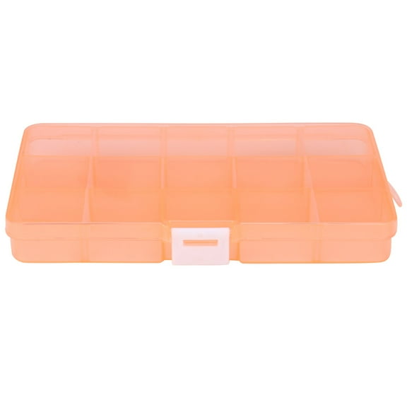 1X15 Grid Plastic Necklace Storage Box Plastic 15 Slots Adjustable Jewelry Storage Box Case Craft Organizer Bead A