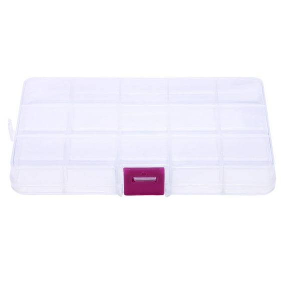 1X15 Grid Plastic Necklace Storage Box Plastic 15 Slots Adjustable Jewelry Storage Box Case Craft Organizer Bead B