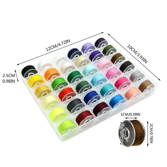 1X25 Colors Box Sewing Thread 25 Color Sewing Thread Transparent Bobbin Thread Accessories Home Sewing Machine Bottom Thread
