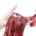 thumbnail image 1 of 1X2M Laser Rain Curtain Party Decoration Rain Curtain Red,1Pc Rain Curtain,Foil Curtains Shimmer Curtain for Birthday Wedding Party Bright Rain Curtain Party Decoration Rain Curtain, 1 of 4