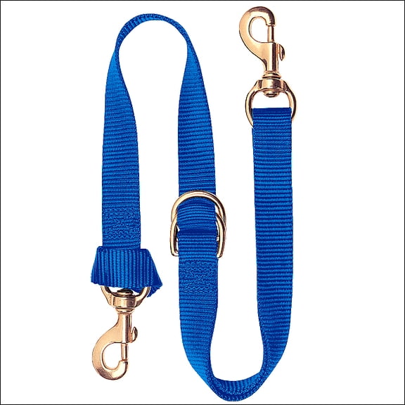 1X40 WEAVER HORSE TACK DELUXE NYLON TIE DOWN STRAP W/ BRASS SNAP BLUE
