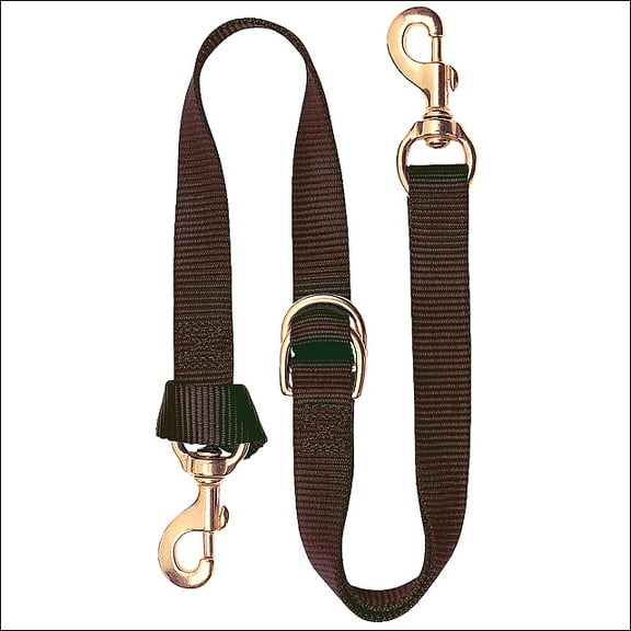 1X40 Weaver Horse Tack Deluxe Nylon Tie Down Strap W/ Brass Snap Brown