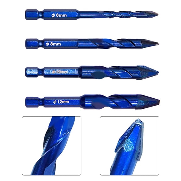 1Xdrill Bit 6-12Mm Drill Bits Carbide Drilling For Wall Glass Wood Metal Tiles 6Mm 8Mm 10Mm 12Mm Length 90Mm Handle 6.35Mm 12Mm Fangkenuo