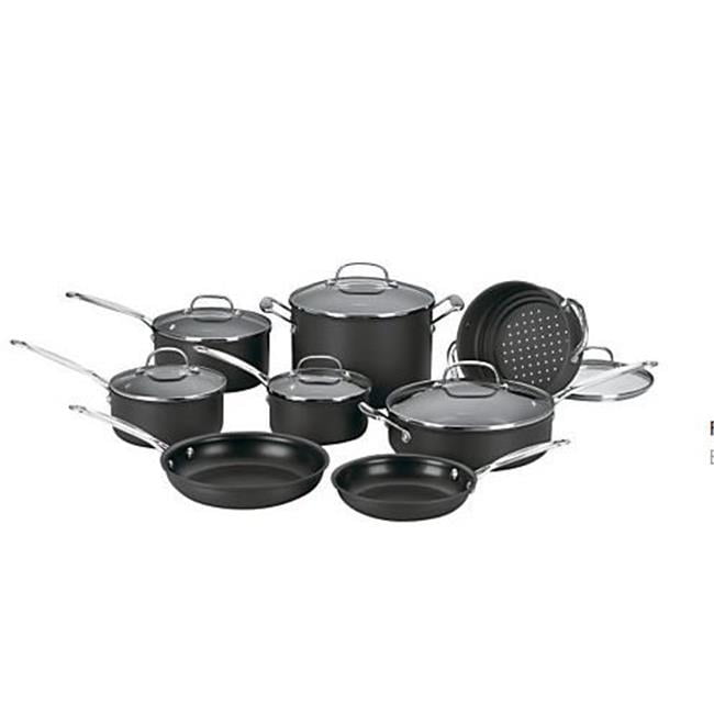 Cuisinart 14-Piece Hard Anodized Non-Stick Cookware Set with Glass Lids