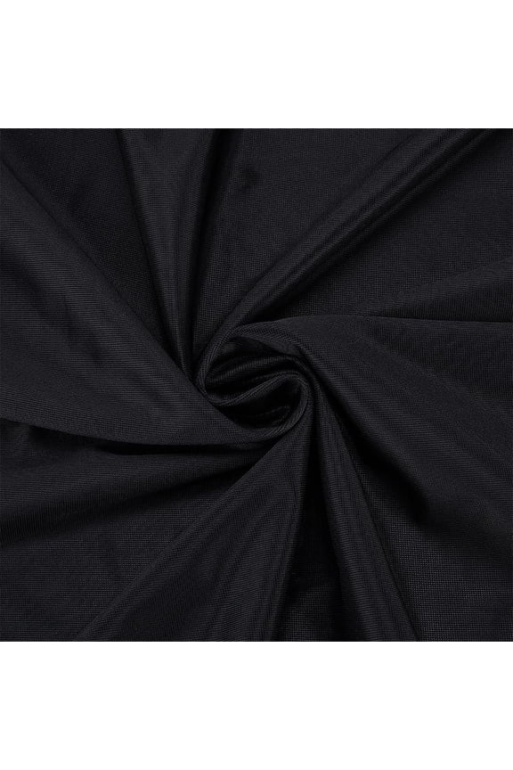 1Yard Matte Tricot Polyester Fabric Black Stretch Cloth 59 Inch Wide Corsetry Corset Fabric for DIY Swimwear Sports Dance DIY Cloth Accessories