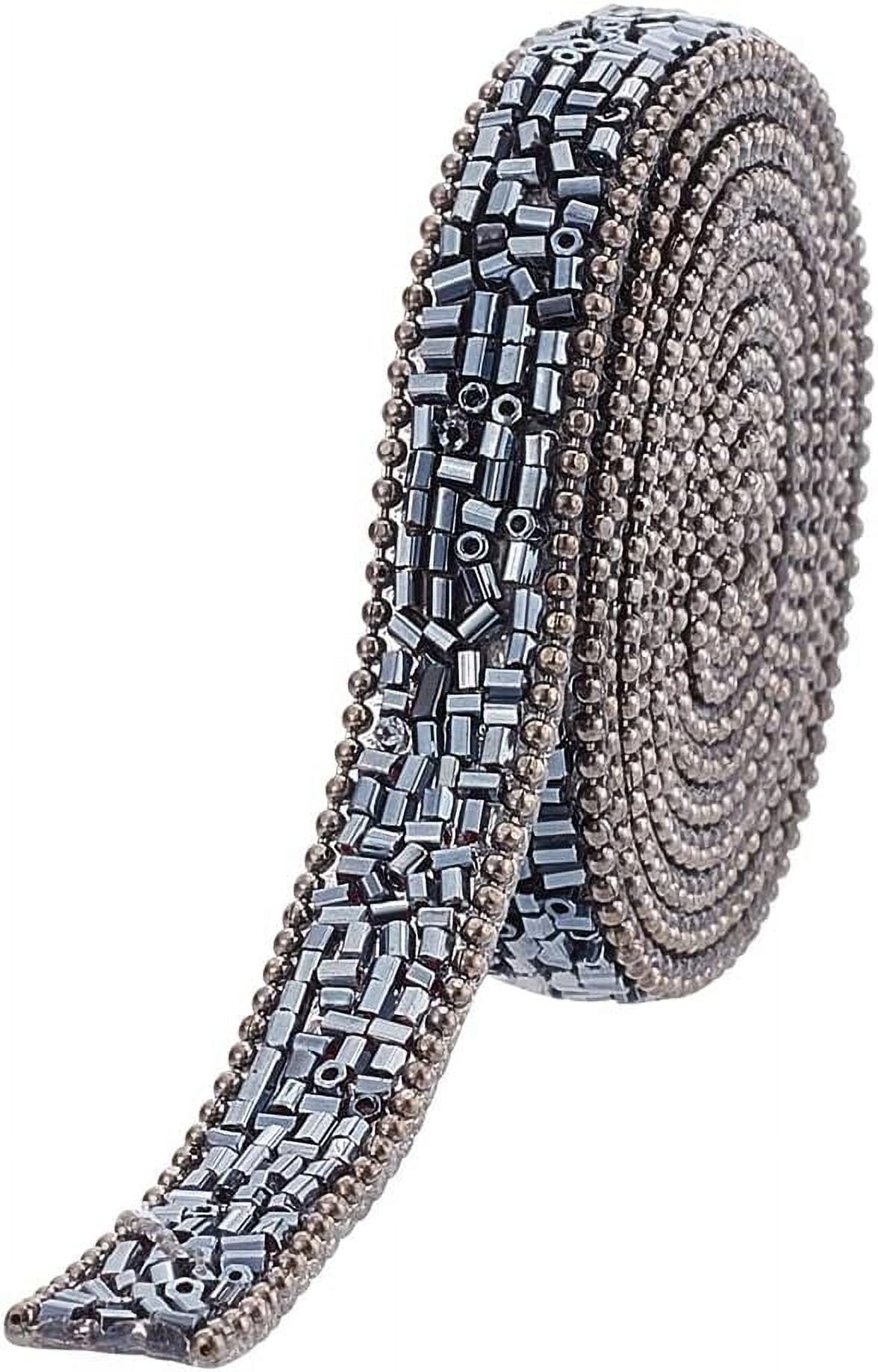 1Yard Rhinestone Hotfix Ribbon 0.39Inch Wide Trimming Applique Sewing